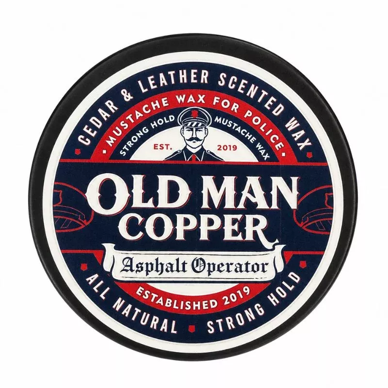 Old Man Copper "Asphalt Operator" Cedar Leather Mustache Wax 1 oz