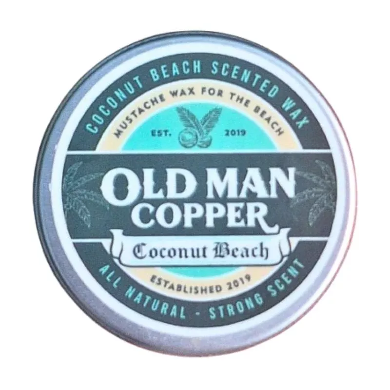 Old Man Copper "Coconut Beach" Coconut Mustache Wax 1 oz