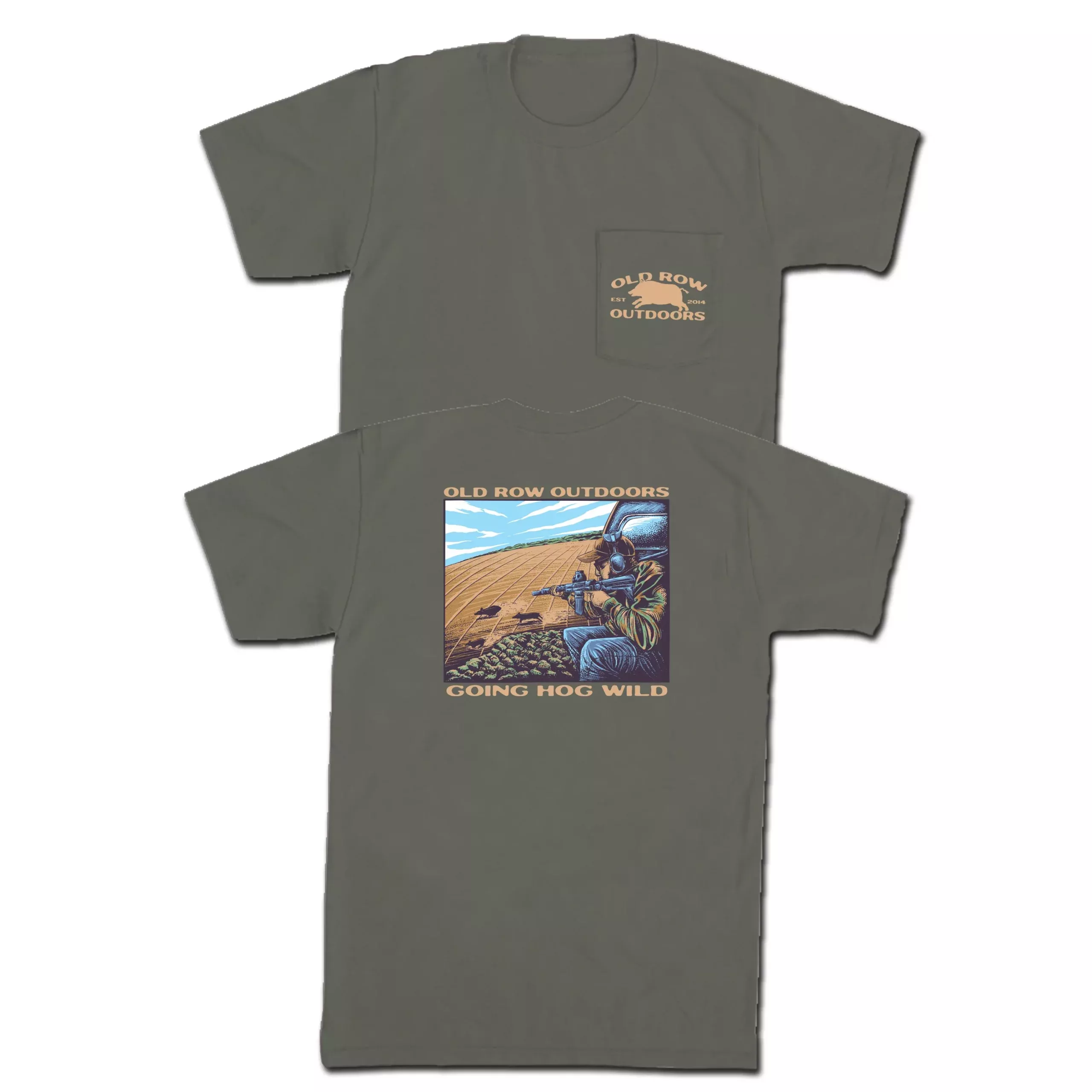 Old Row Outdoors Hog Wild Pocket Tee #WROW-1863