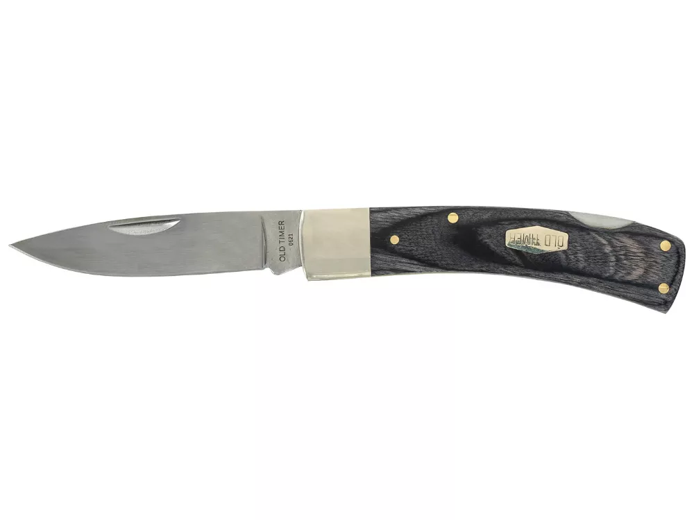 Old Timer 2.8" Drop Point Pocket Knife, Wood Laminate Handle