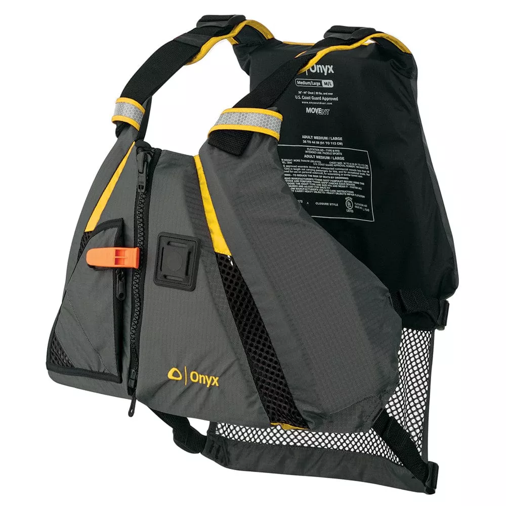 Onyx Movement Dynamic Paddle Sports Vest – Yellow/Grey – Medium/Large