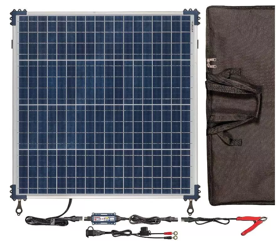 Optimate Solar 60W Travel Kit, 6-Step 12V 5A Weatherproof Solar Battery Saving Charger & Maintainer• TM523-6TK