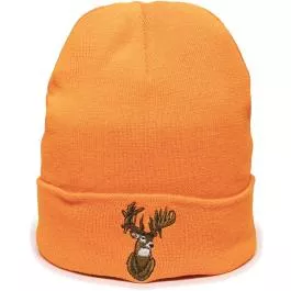 Outdoor Cap Watchcap Knit W/Deer Head – Blaze Orange