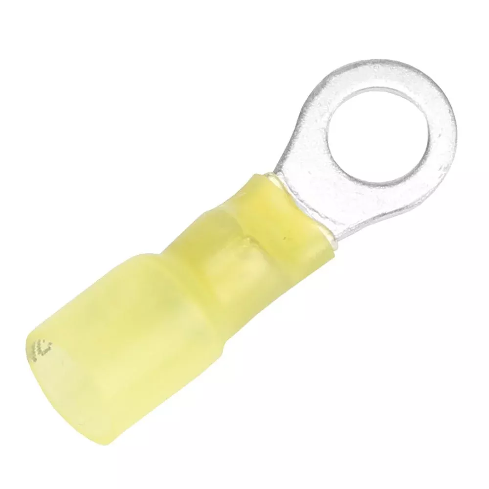 Pacer 12-10 AWG Heat Shrink Ring Terminal – 1/4 Stud Size – 25 Pack