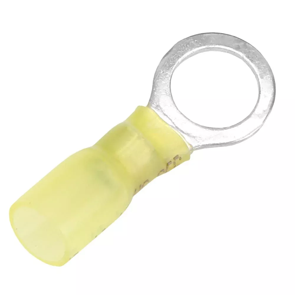 Pacer 12-10 AWG Heat Shrink Ring Terminal – 3/8 Stud Size – 25 Pack