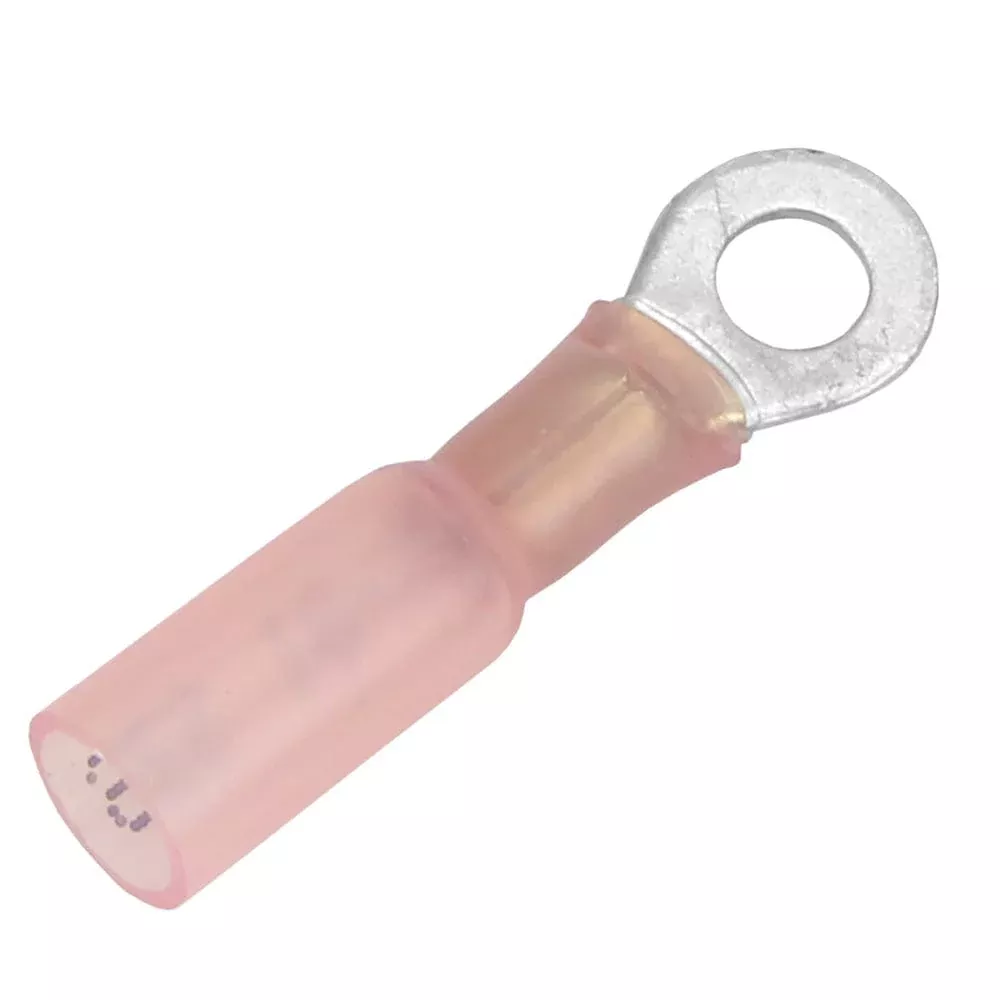 Pacer 22-18 AWG Heat Shrink Ring Terminal – #10 Stud Size – 100 Pack