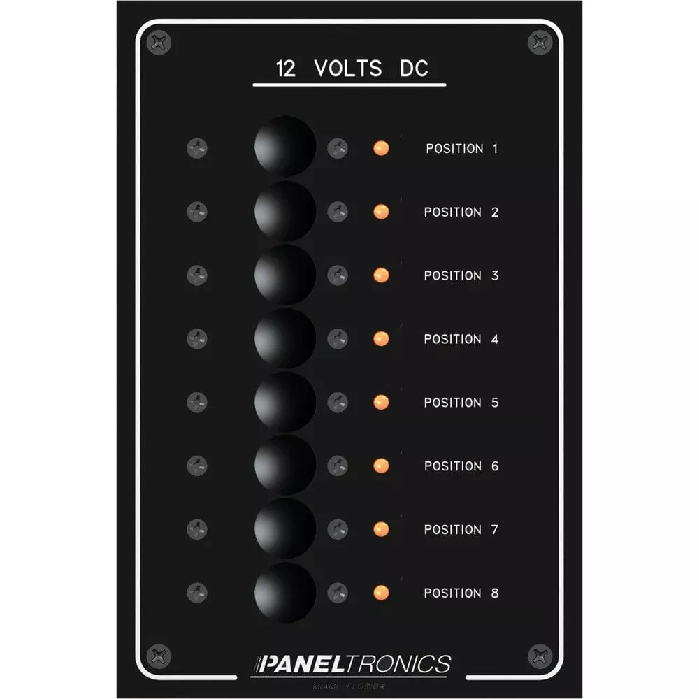Paneltronics Standard Panel - DC 8 Position Circuit Breaker w/LEDs