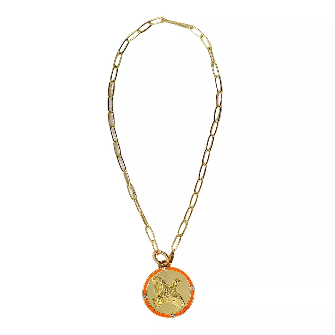 Paperclip Quail Pendant Necklace