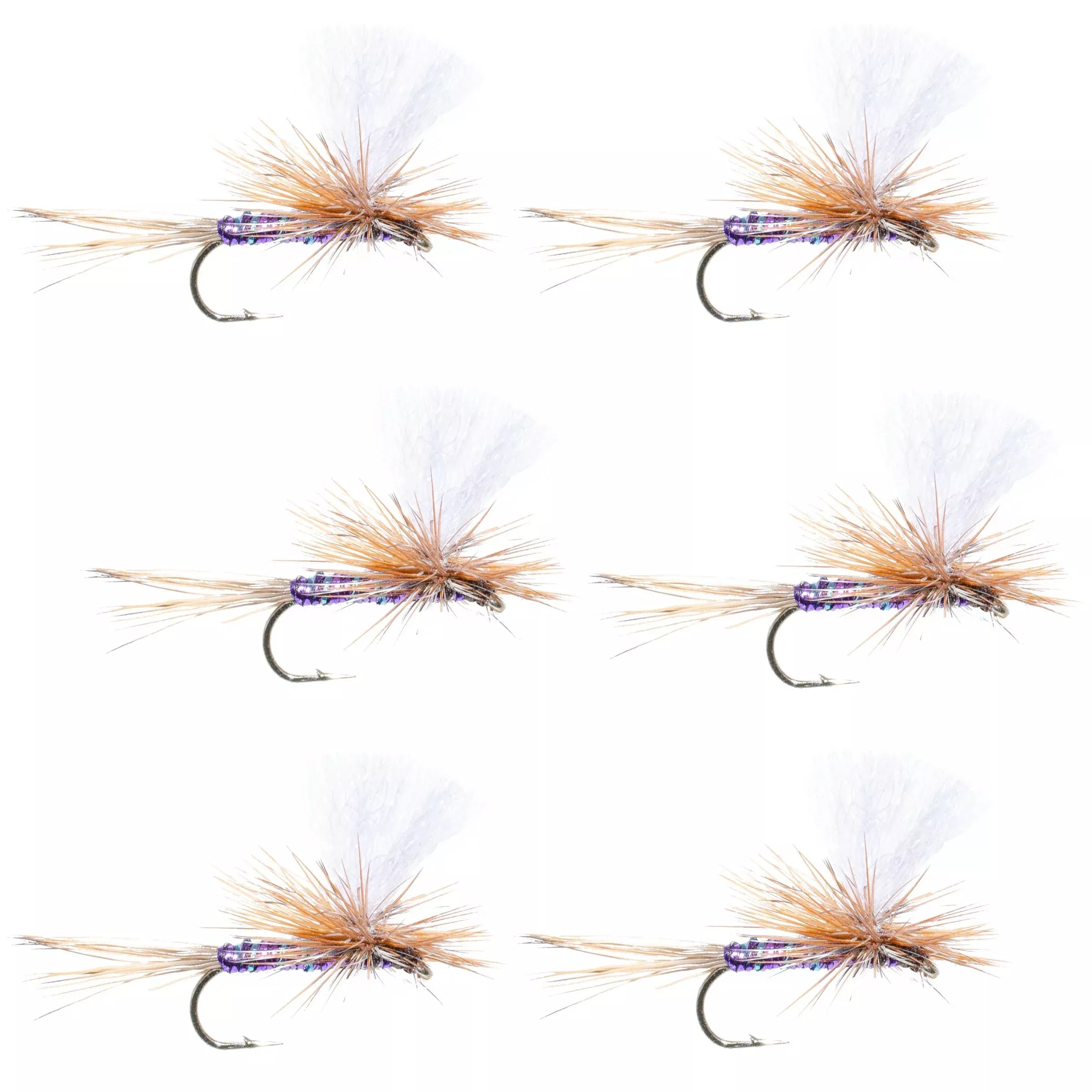 Parachute Super Flash Purple Haze Dry Fly – 6 Flies Size 14