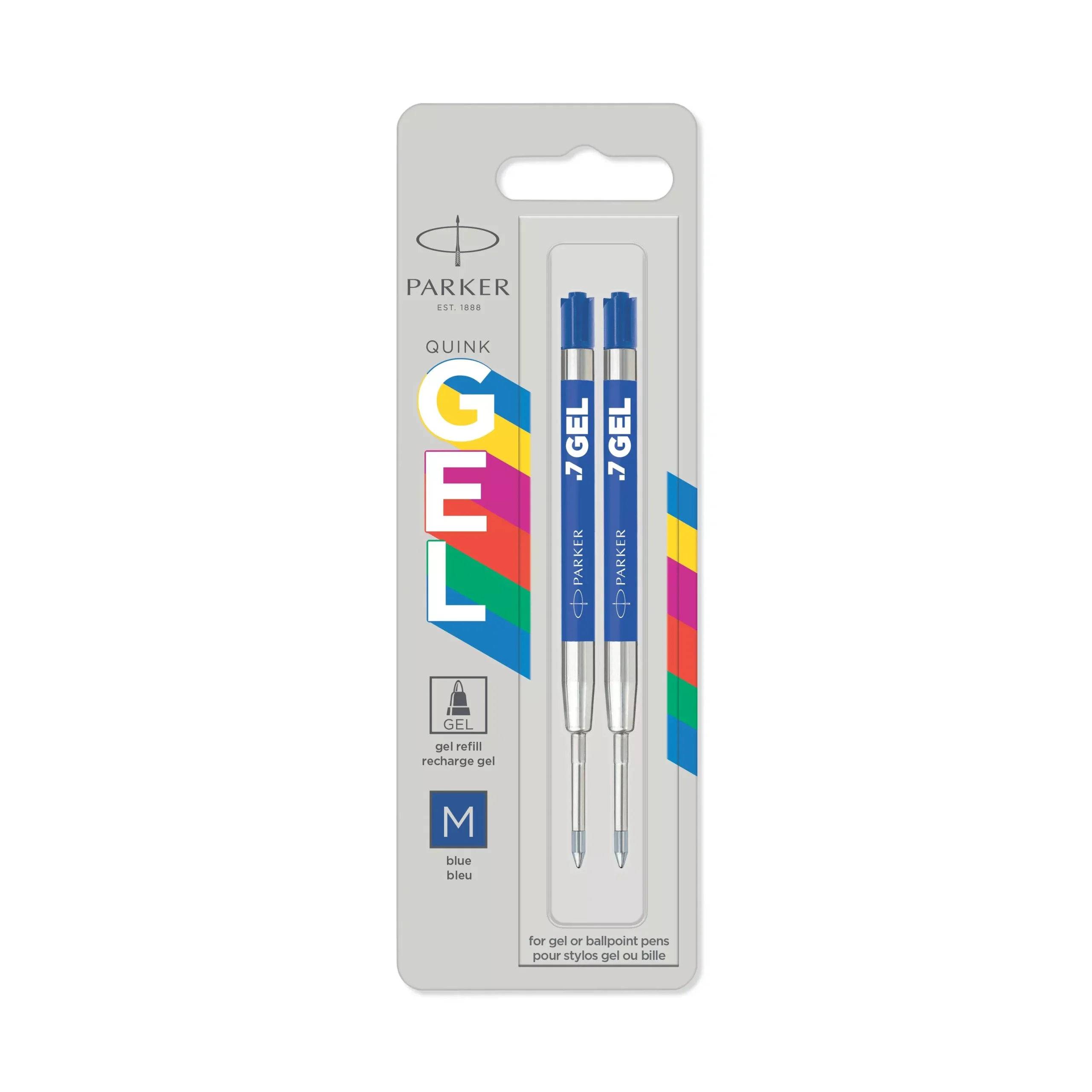 Parker Quink Gel or Ballpoint Refill Blue 0.7mm