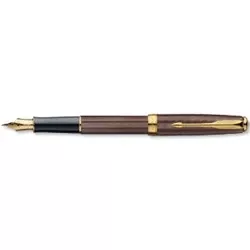 Parker Sonnet Chiseled Chocolate Fountain Pen 18k Nib