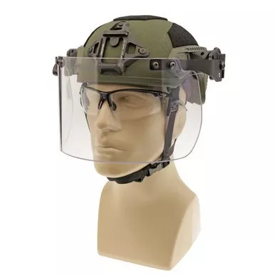 Paulson Manufacturing DK7-H.150-RC Tactical Face Shield, Rail Mount, PASGT/ACH/MICH Helmet Compatibility