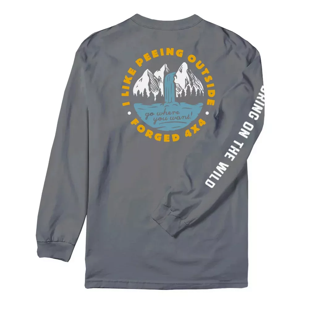 Pee Outside LS T-Shirt Metal