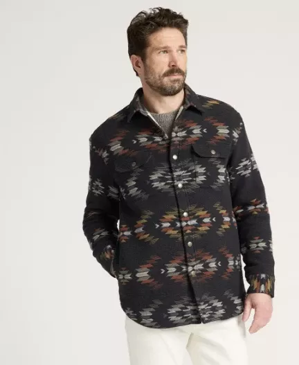 Pendleton Men’s Wyeth Falls Cotton Chamois Sherpa-Lined Shirt Jacket RK591CLOSEOUT
