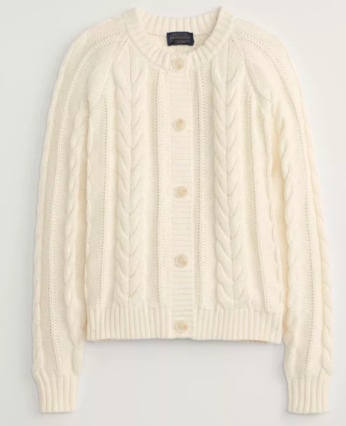 Pendleton Women’s Cotton Cable Cardigan – Classic Knit Button-Front Sweater