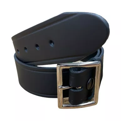 Perfect Fit 5004 1.75" Finest Leather Belt with Chrome Buckle, Black, Plain