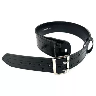 Perfect Fit 8001 2.25" 4 Row Stitching Sam Browne Leather Belt with Chrome Buckle, Black