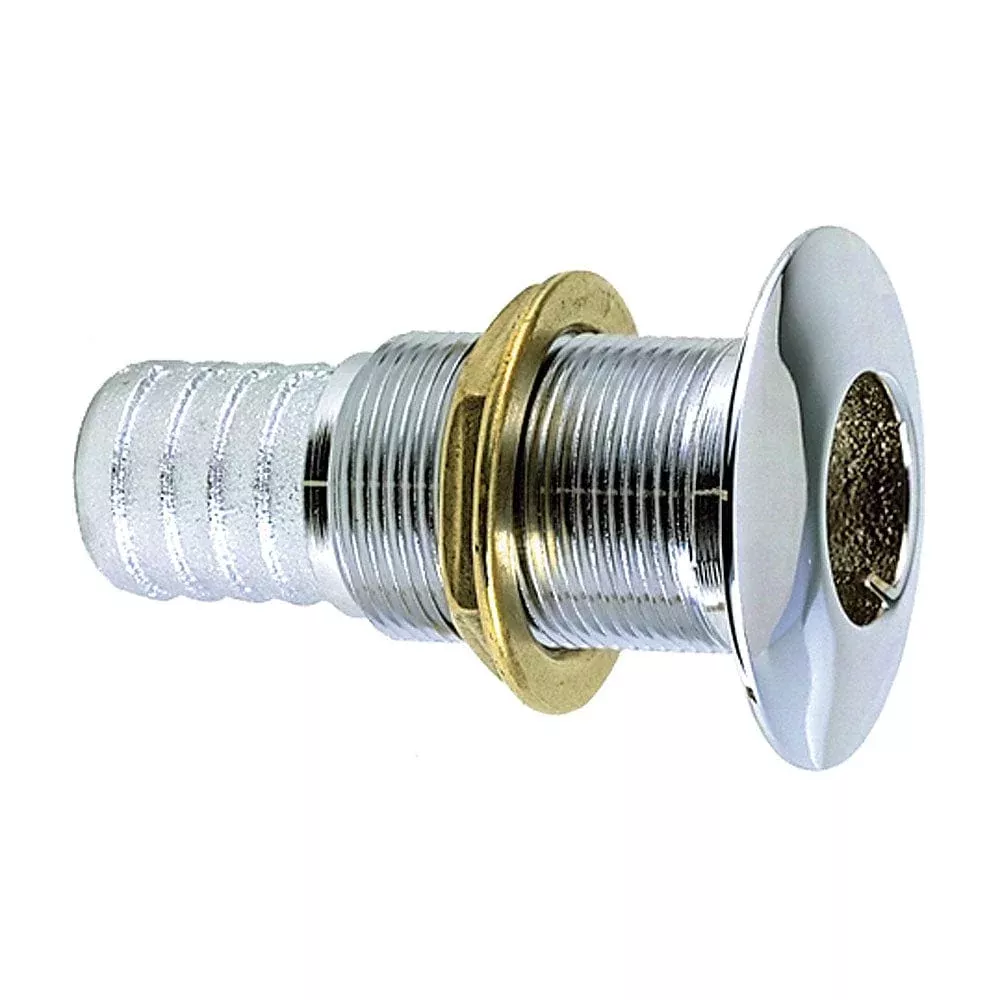 Perko 5/8" Thru-Hull Fitting f/ Hose Chrome Plated Bronze MADE IN THE USA
