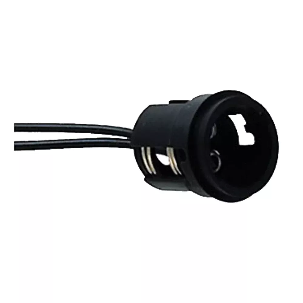 Perko Double Contact Bayonet Socket – Black Polymer w/10″ Pigtail