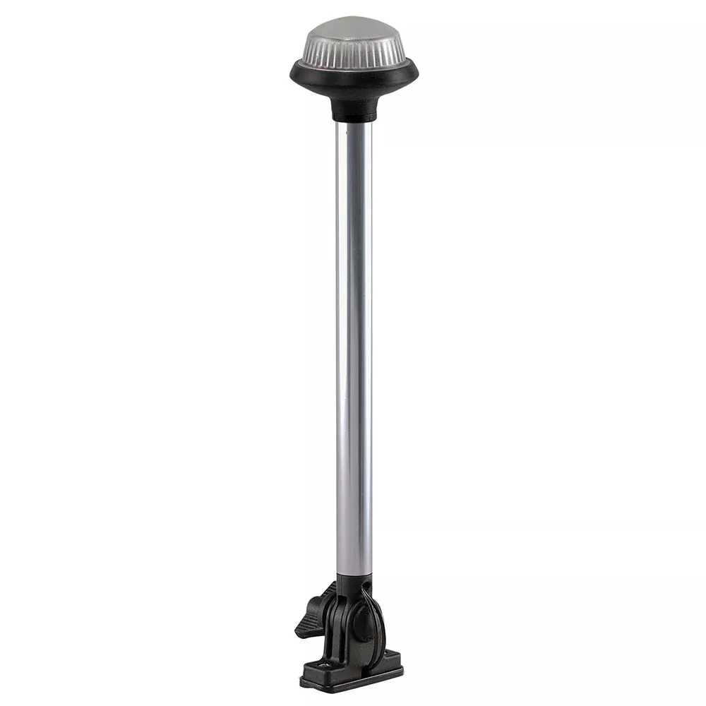 Perko Fold Down All-Round Frosted Globe Pole Light - Vertical Mount - White - 1637DP0CHR
