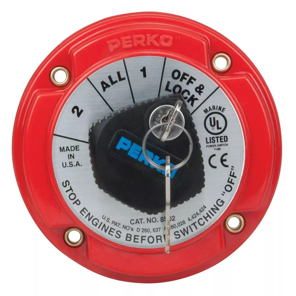 Perko Medium Duty Battery Selector Switch with Key Lock - 8502DP