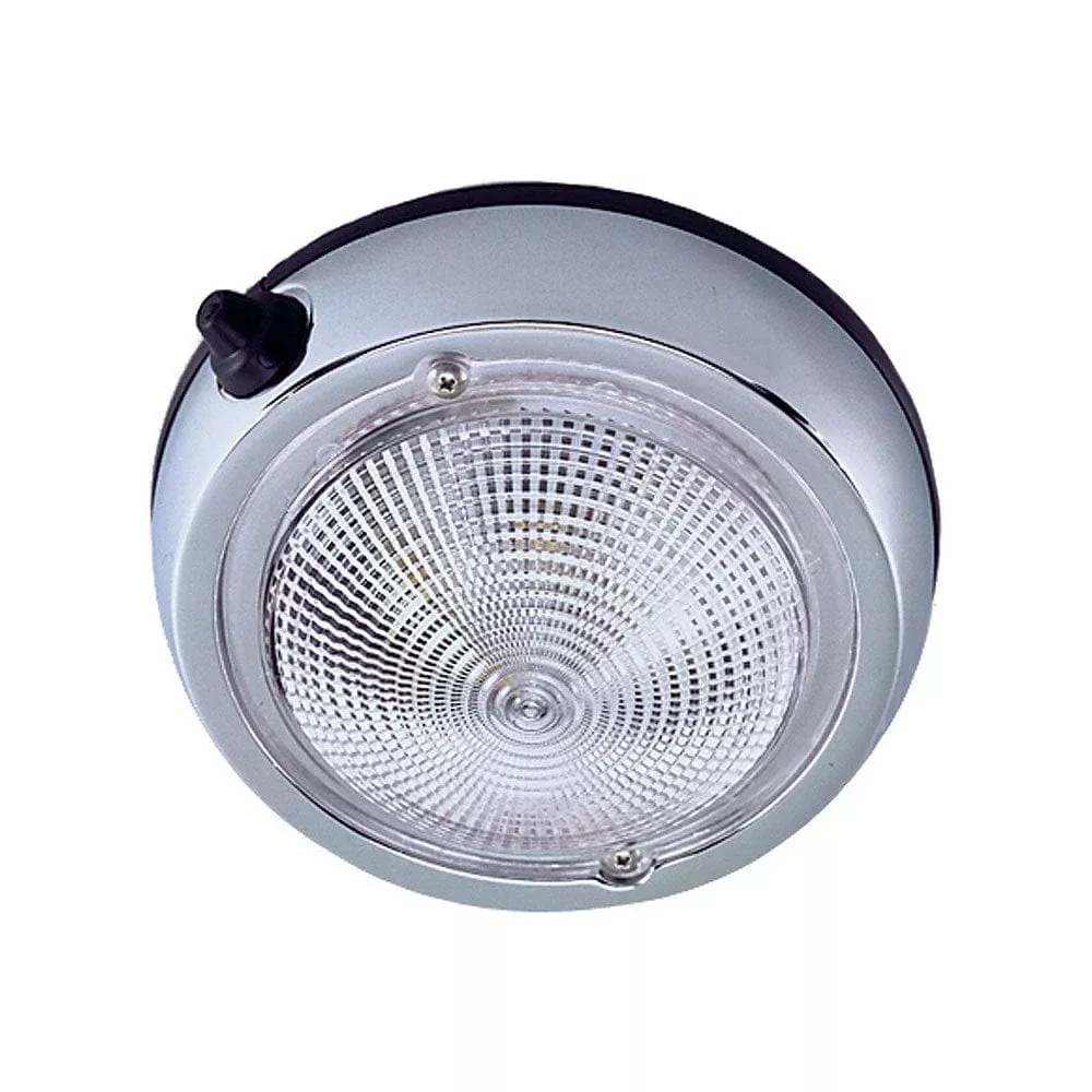 Perko Surface Mount Dome Light – 6″ O.D.(5″ Lens) – Chrome Plated