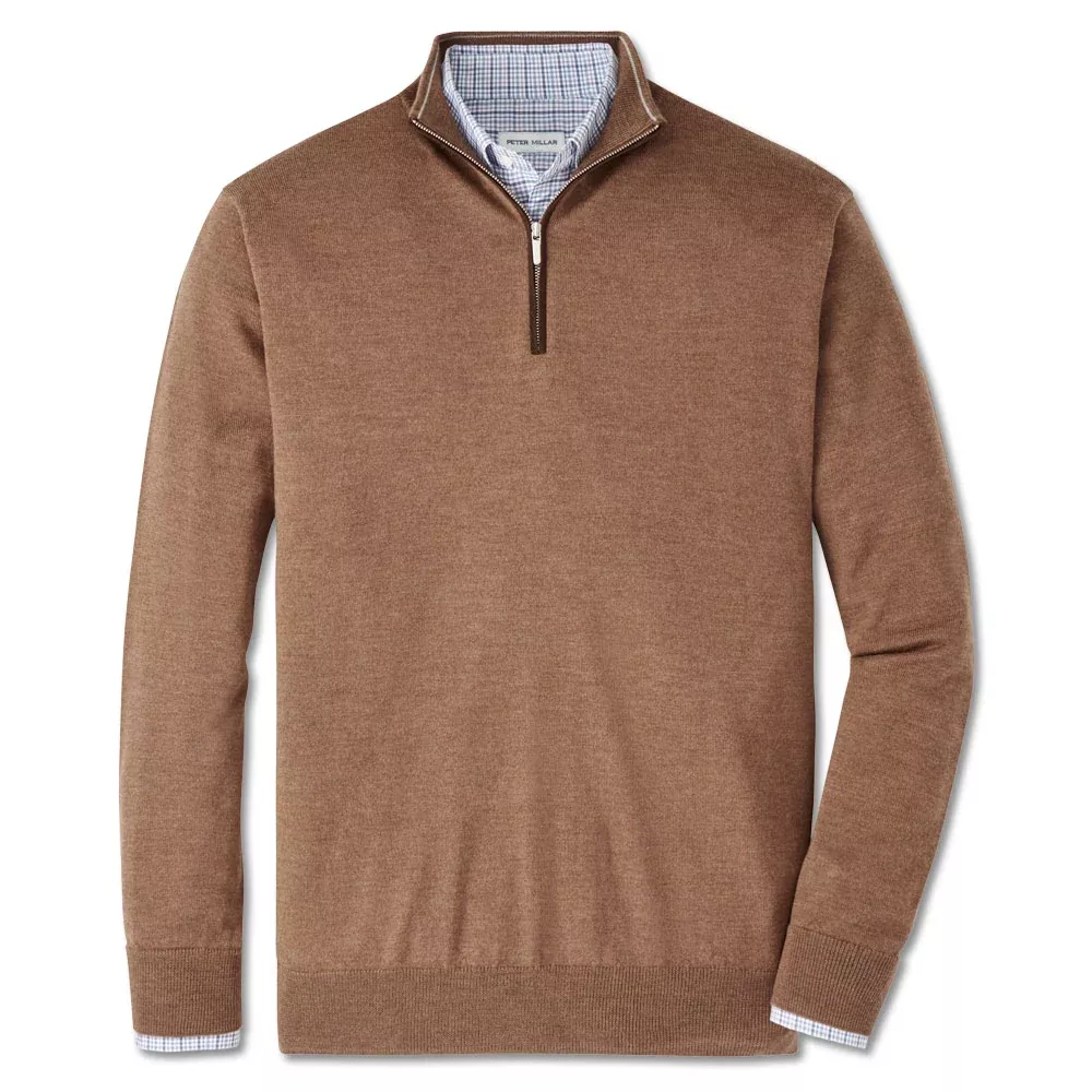 Peter Millar Autumn Crest Suede Trim Quarter-Zip