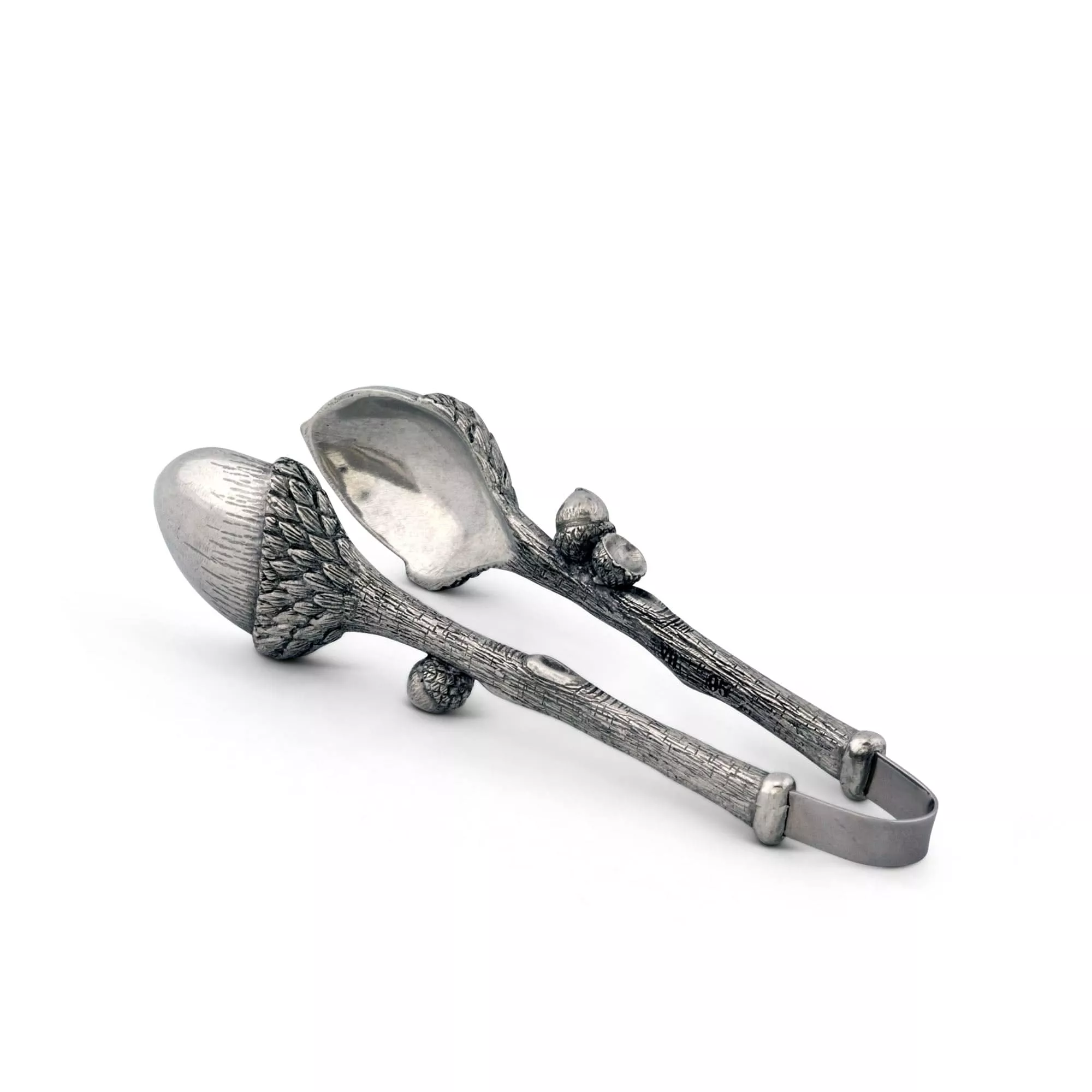 Pewter Acorn Pattern Nut/Sugar Tongs