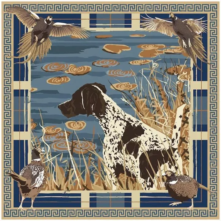Pheasant Watch Double-Sided Silk Scarf