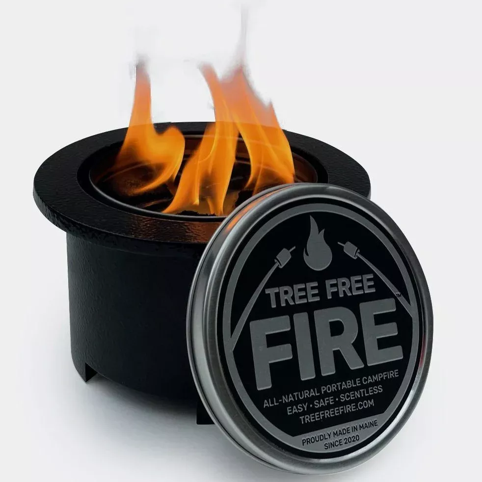 Polished Metal Tabletop Campfire Kit