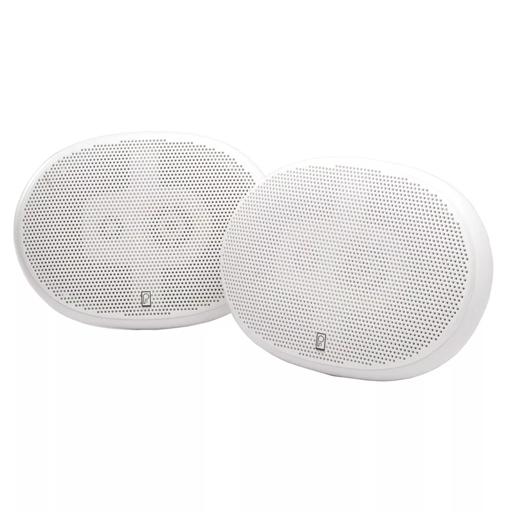 Poly-Planar 6 x 9 Premium Oval Marine Speakers – (Pair) White