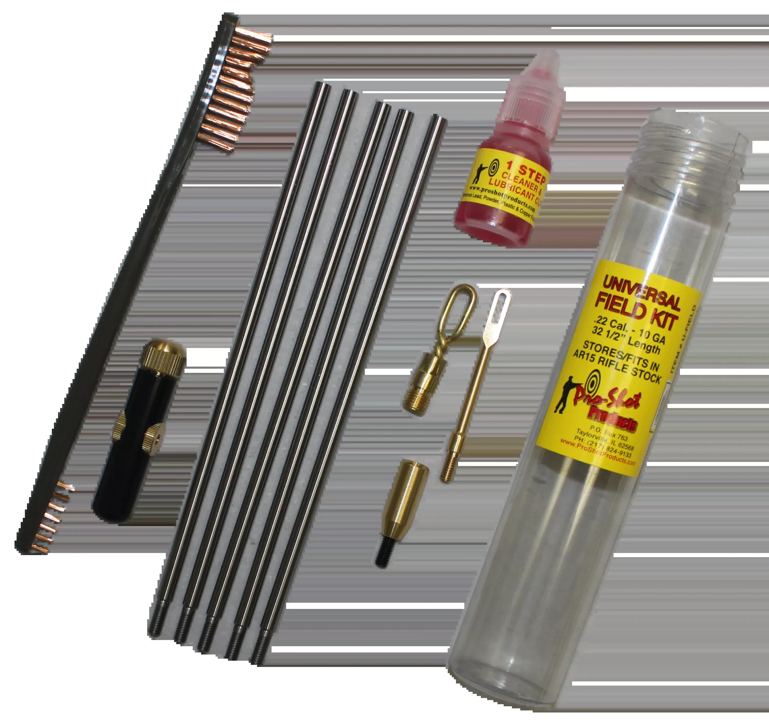 Pro-Shot Universal Field Cleaning Kit, Multi-Caliber & Multi-Gauge, Heavy-Duty Tube, UFIELD