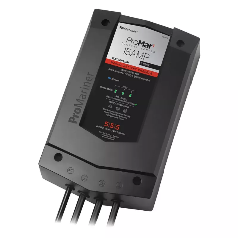 ProMariner ProMar1 DS Digital – 15 Amp – 3 Bank Charger