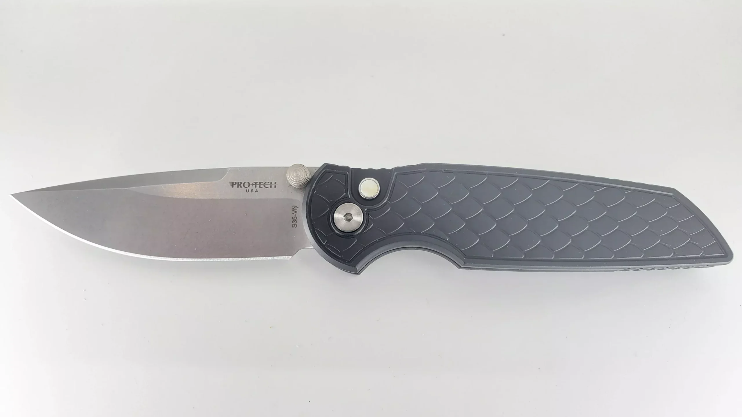 Protech 2025 Shot Show Integrity “Reptile” Buttonlock Thumbstud Folding Knife