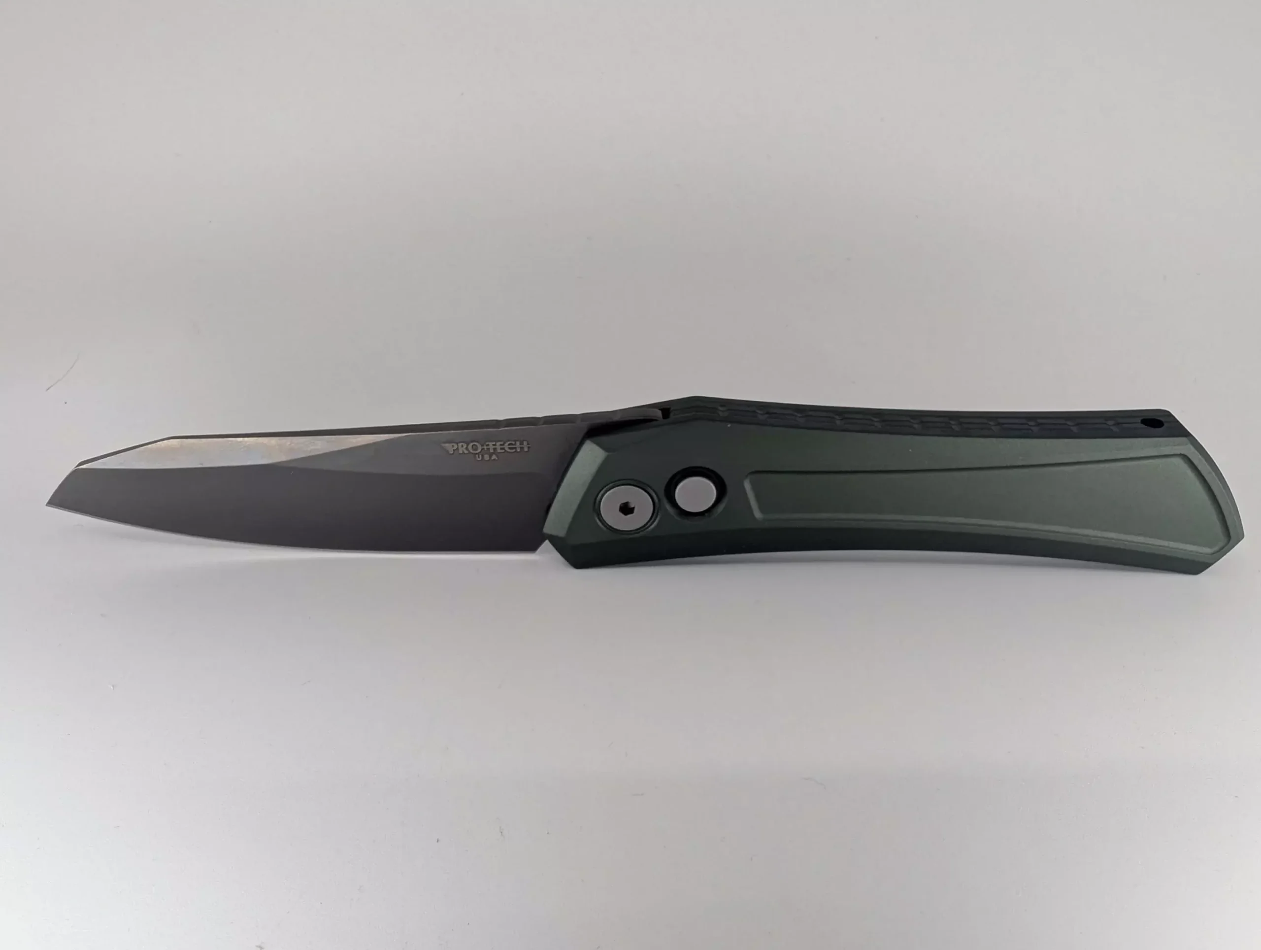 Protech Oligarch Green w/ Grey DLC Magnacut Blade Auto Folding Knife