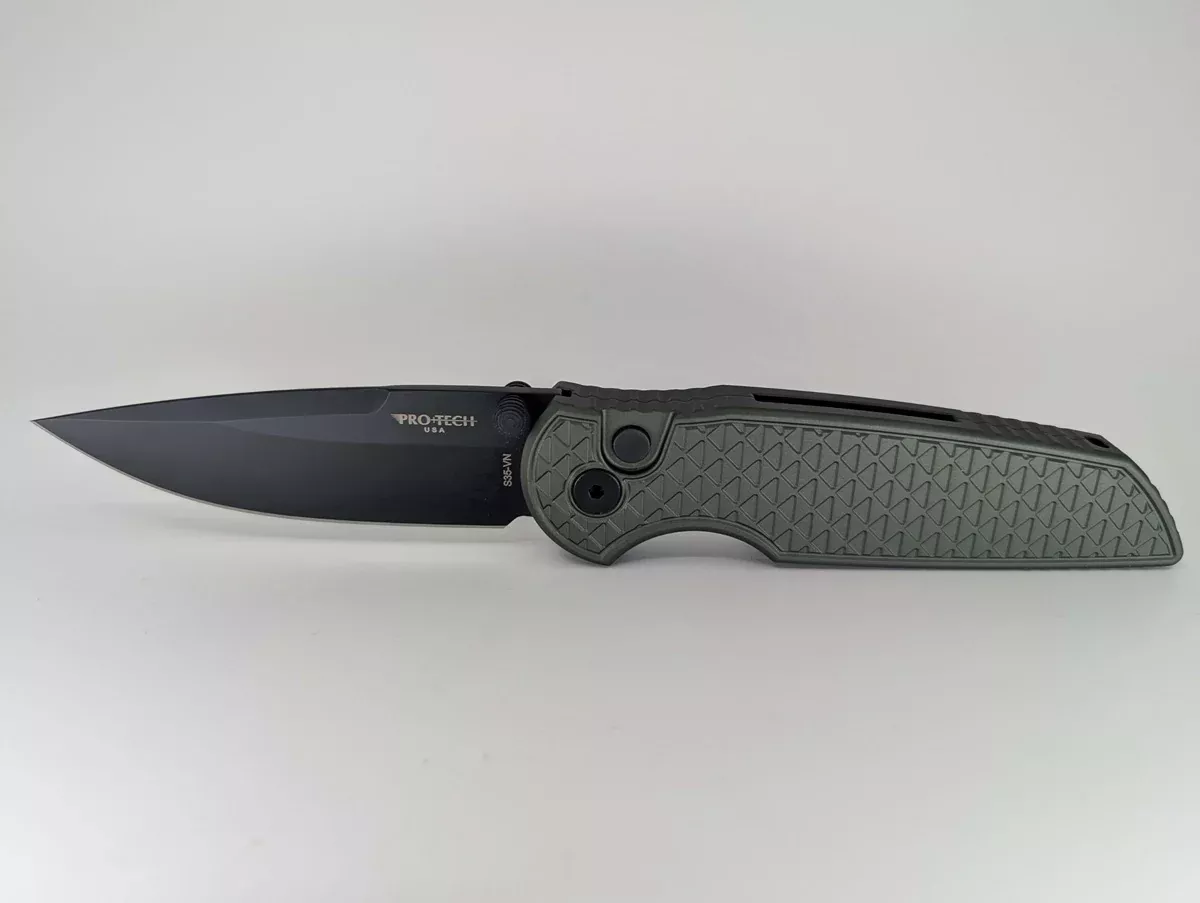 Protech TR-3 Integrity Relic Green Buttonlock Folding Knife