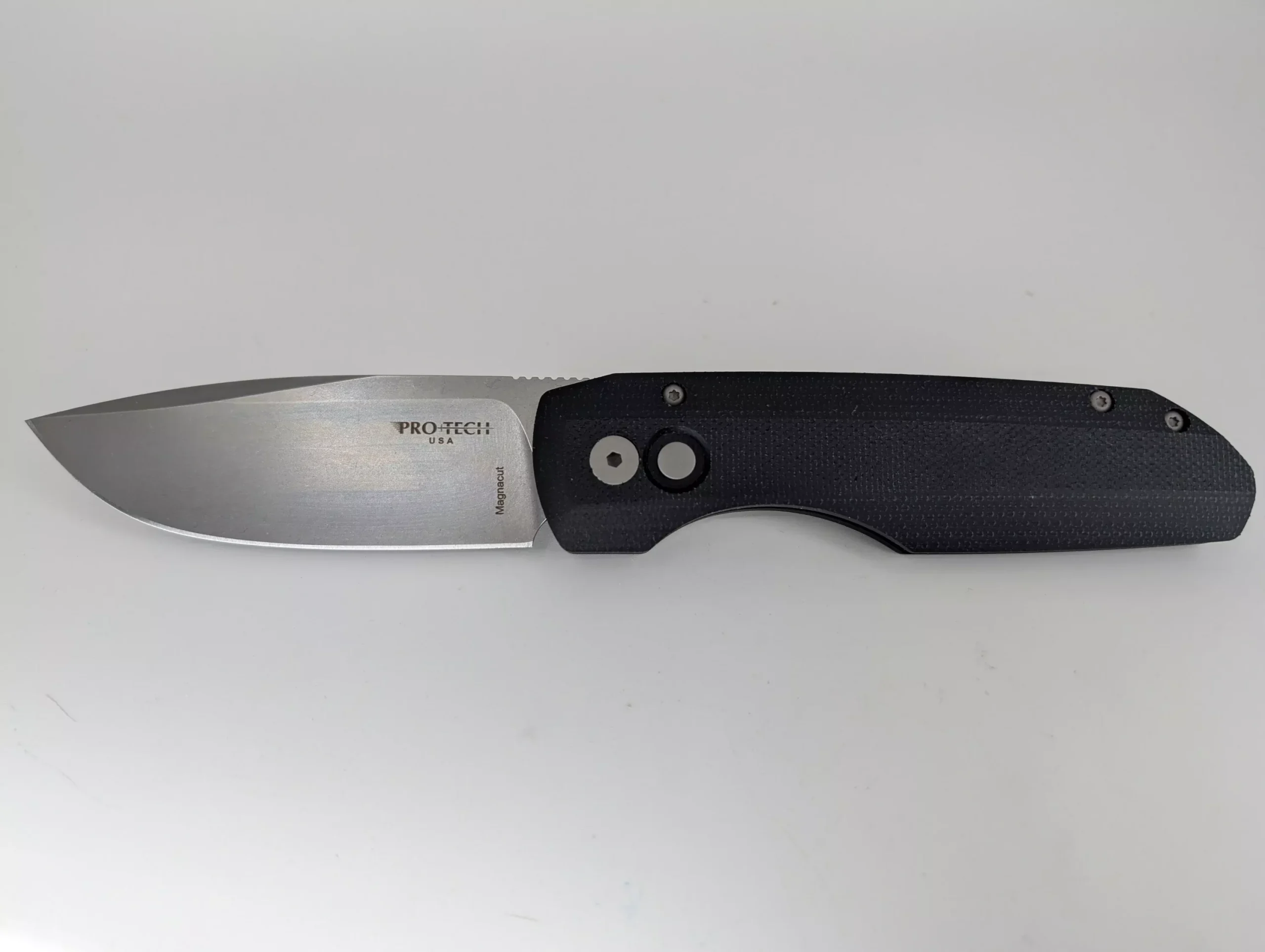 Protech Vero Collab “Synapse” Black Canvas Micarta Stonewash Magnacut Auto Folding Knife