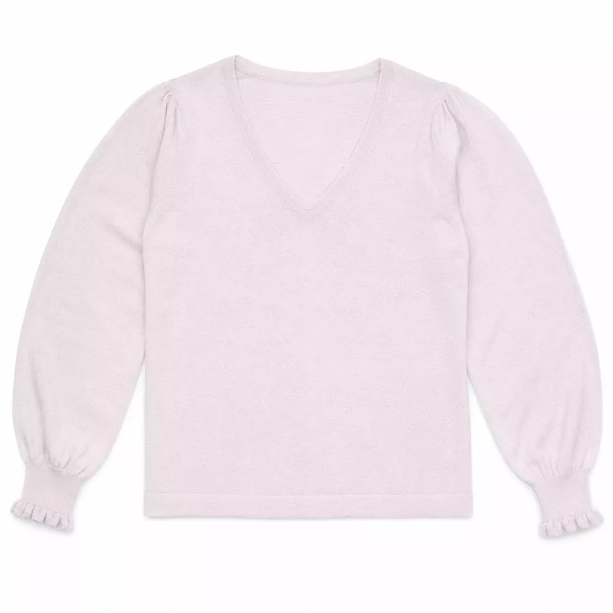 Puff Sleeve V-Neck Sweater