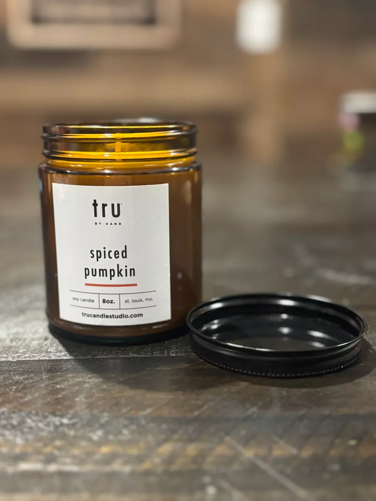 Pumpkin Spice Candle – 8oz Black Jar | Autumn Scented Soy Candle