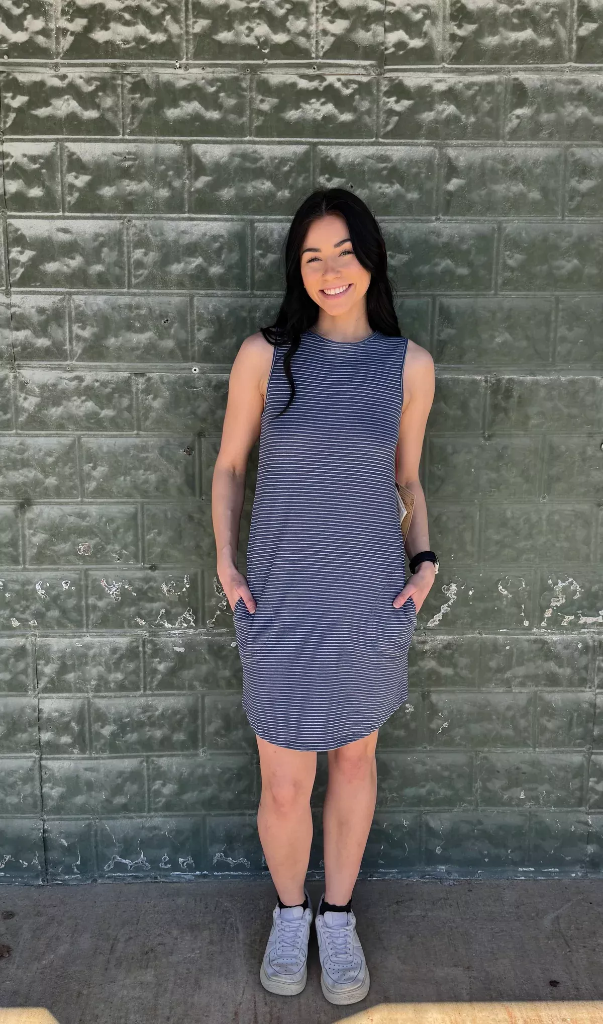 Purnell Striped Knit Hemp Tank Dress