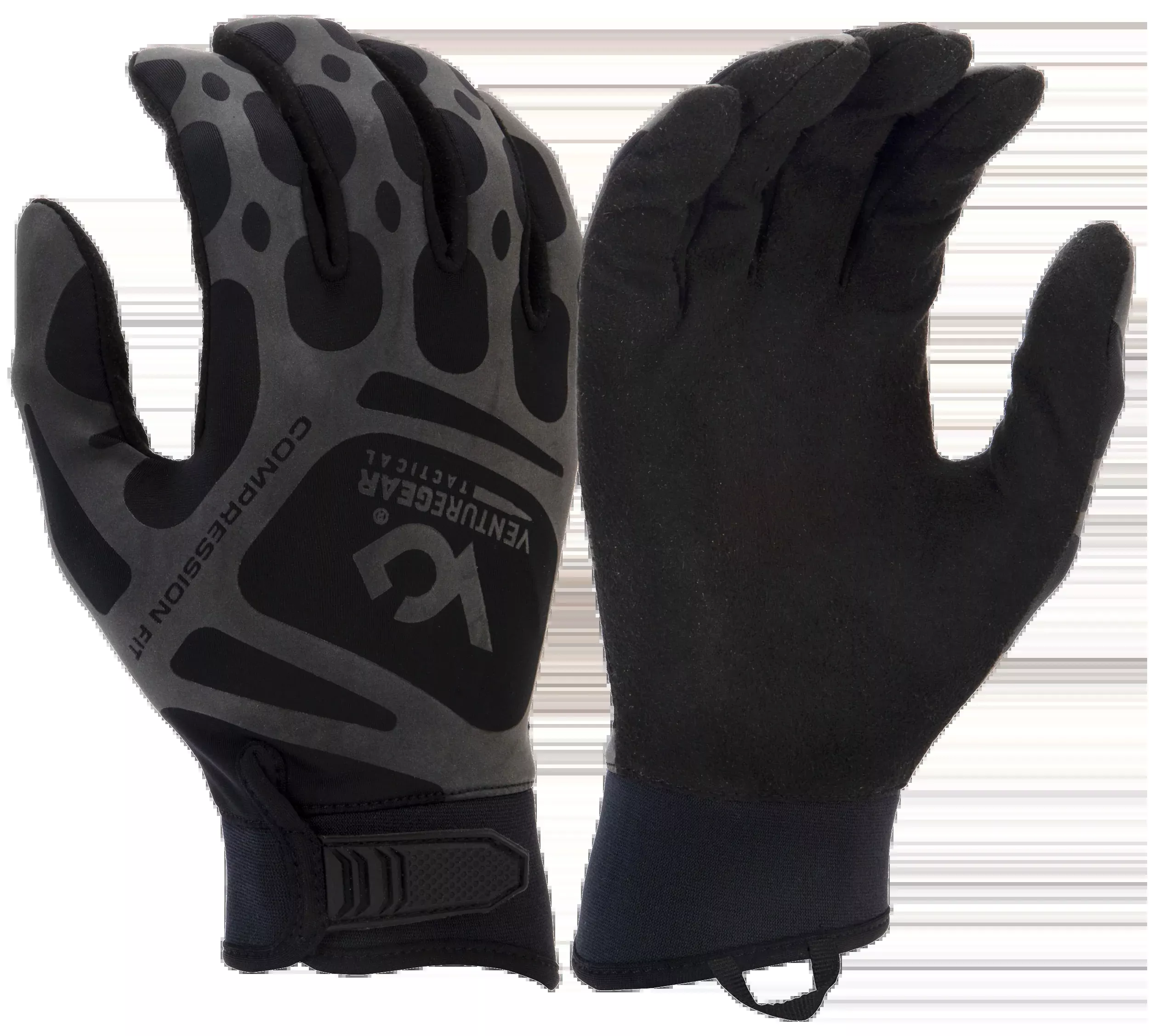 Pyramex Venture Gear Compression Training Gloves, Black Synthetic Leather, Touchscreen, Hook & Loop, VGTG10BXL
