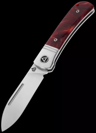 QSP Hedgehog Spear Point Red Resin Folding Knife