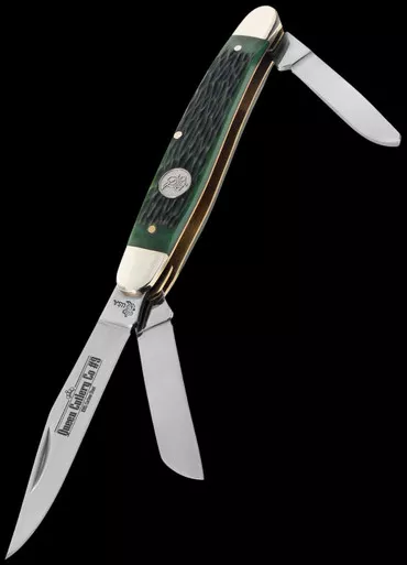 Queen Stockman Green Bone Folding Knife
