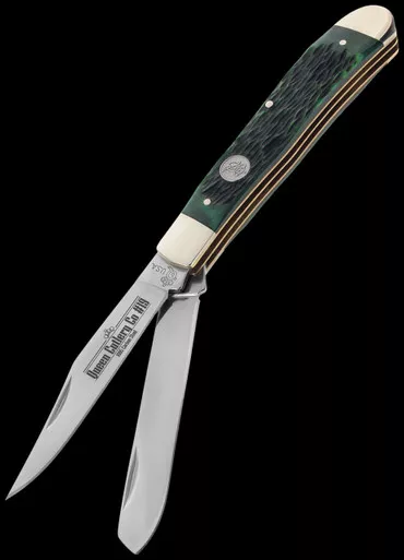 Queen Trapper Green Bone Folding Knife