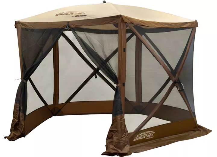 Quick-Set Venture 5-Sided Pop-Up Screen Shelter – Brown/Tan• 12875