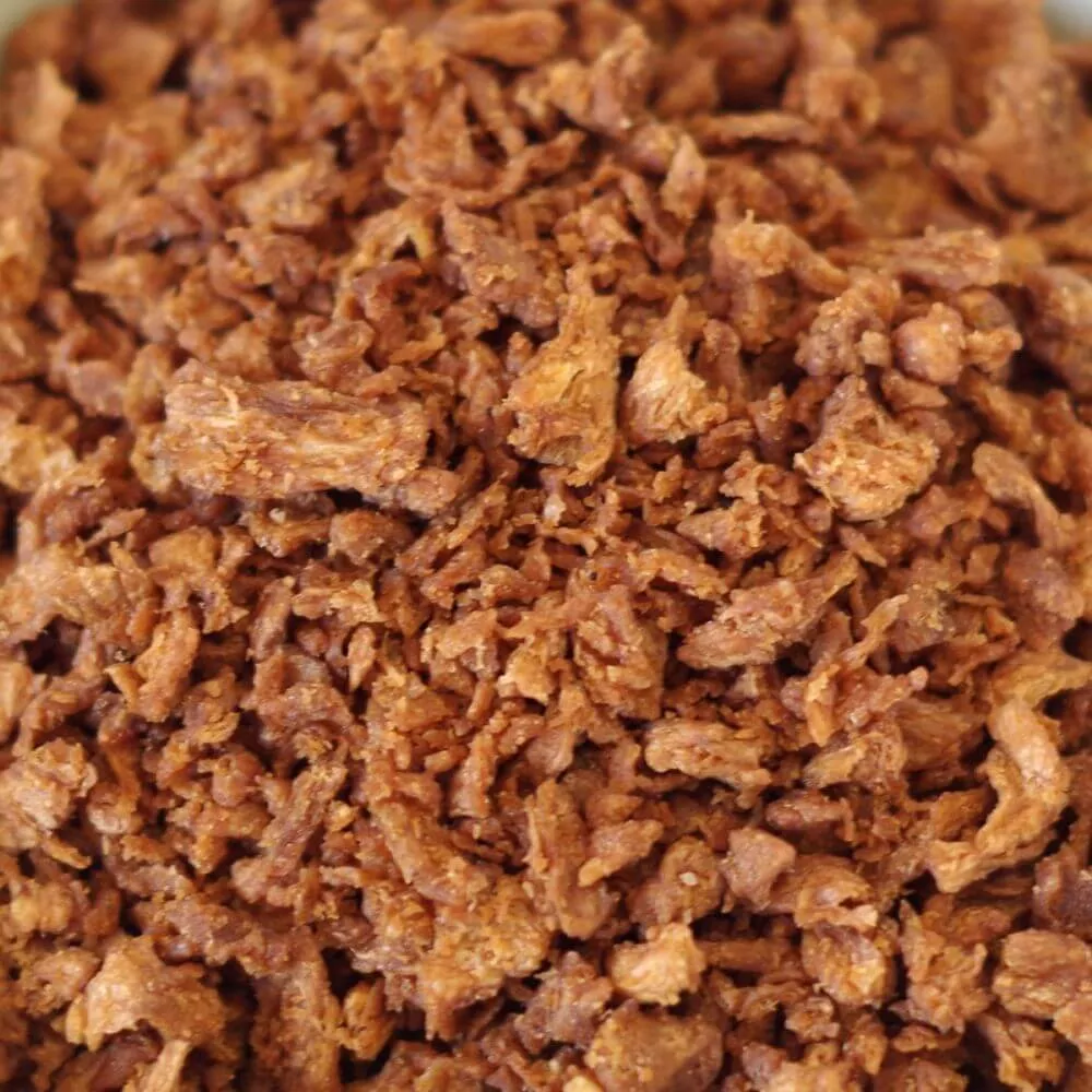 Rainy Day Foods Imitation Beef Flavored Bits TVP (Textured Vegetable Protein) 25 lb. Box – 400 Servings