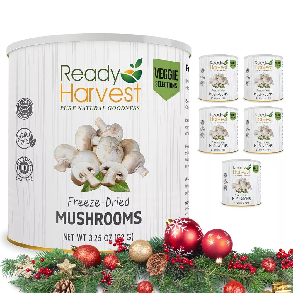 Ready Harvest Freeze-Dried Mushrooms #10 Cans - 6 Pack