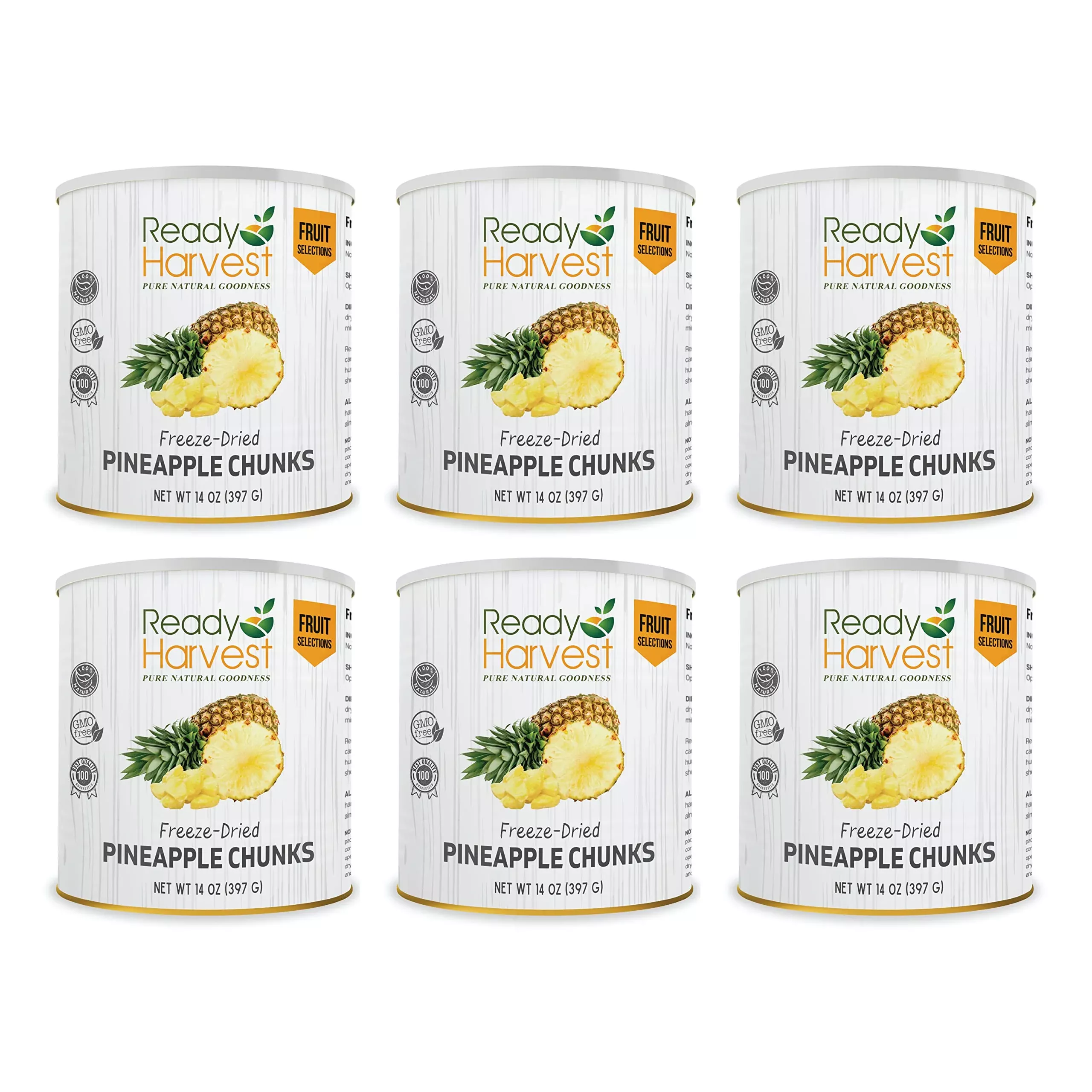 Ready Harvest Freeze-Dried Pineapples #10 Cans - Pack