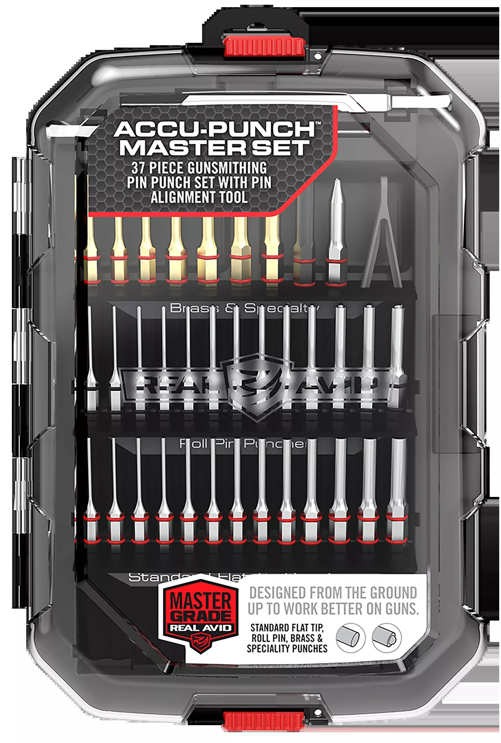 Real Avid Accu-Punch Master Gunsmithing Punch Set, 37-Piece with Case and Pin Alignment Tool AVMAPS