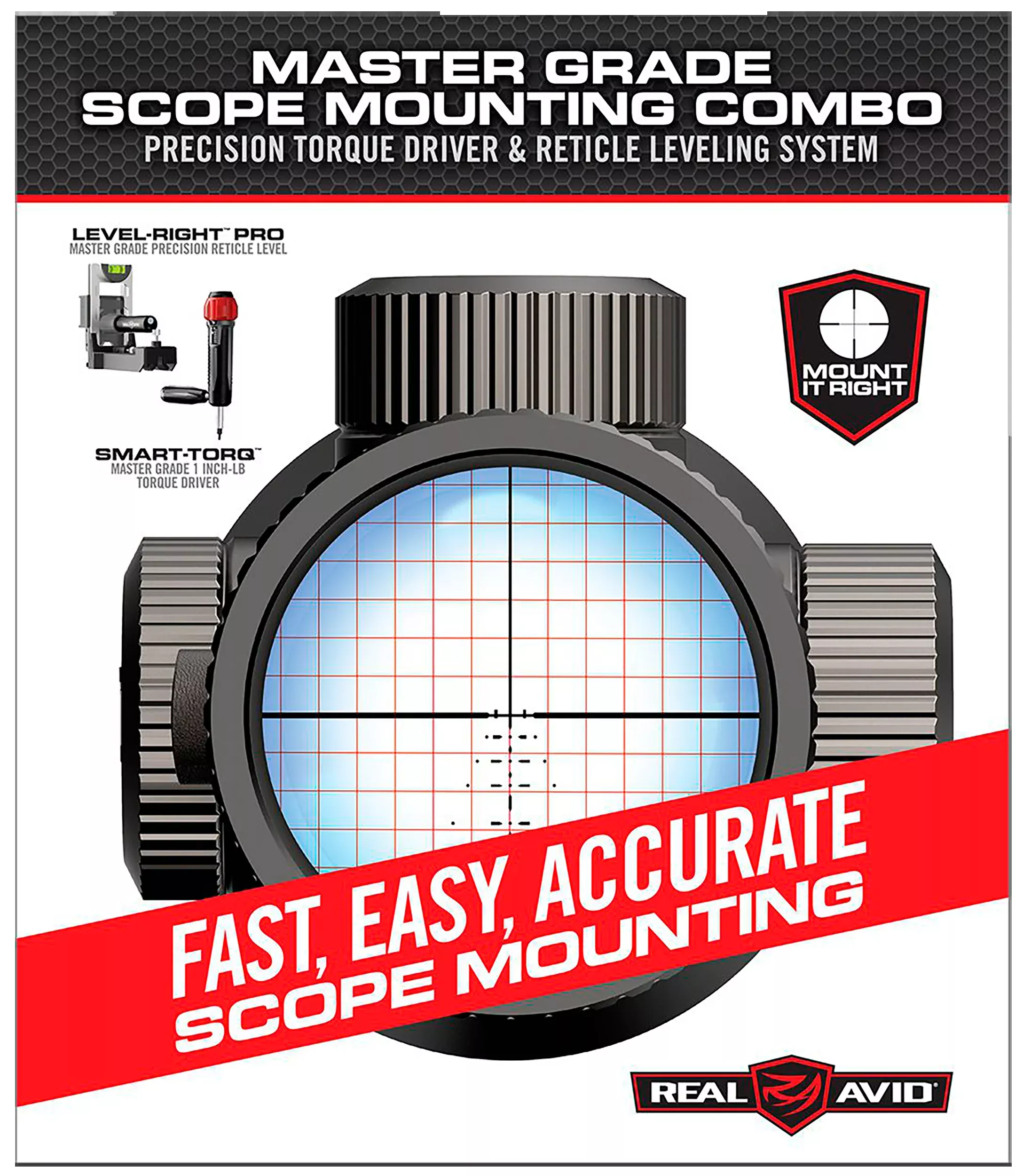 Real Avid Master Grade Scope Mounting & Bore Sighting Kit with Smart-Torq and Level-Right Pro, AVMSMK